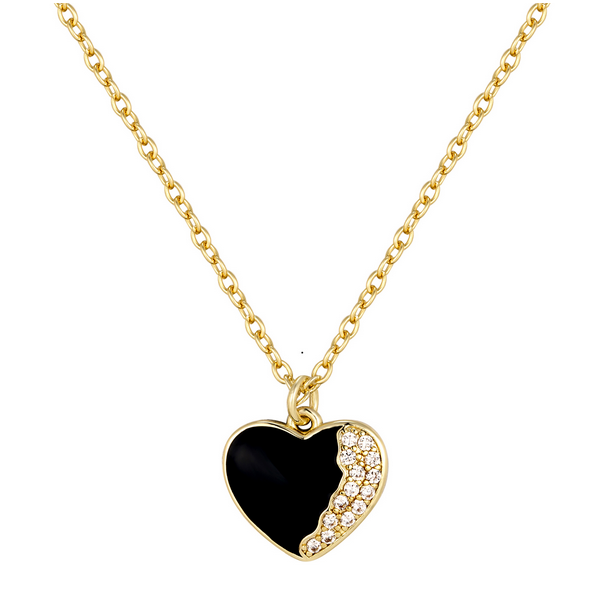 9N729 DLUX GP BRASS ENAMEL HEART PENDANT