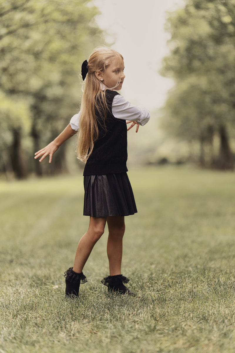 916 ZUBII TULLE DOUBLE RUFFLE ANKLE SOCK