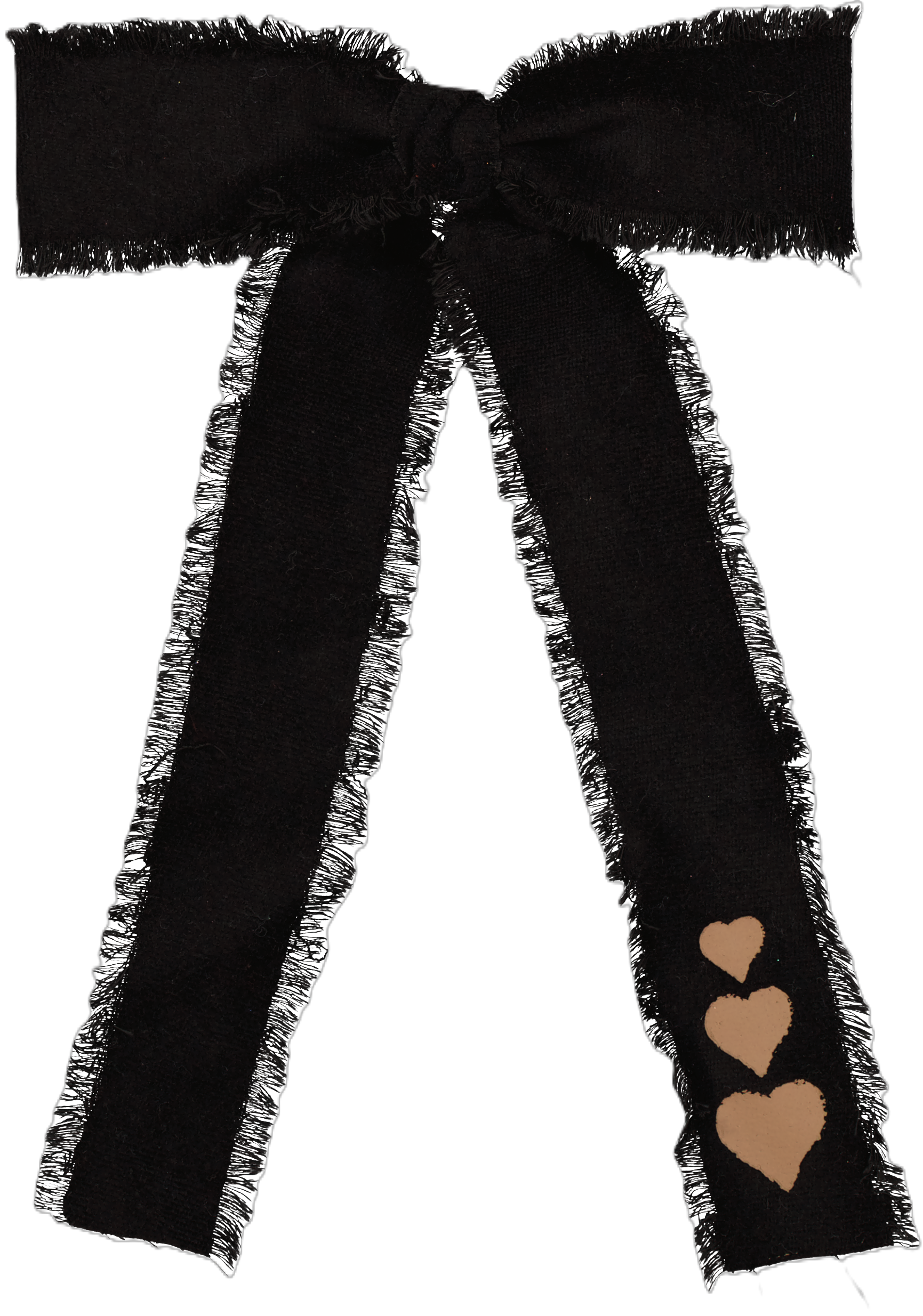 AL4414 DACEE FRAYED HEARTS BOW LARGE CLIP