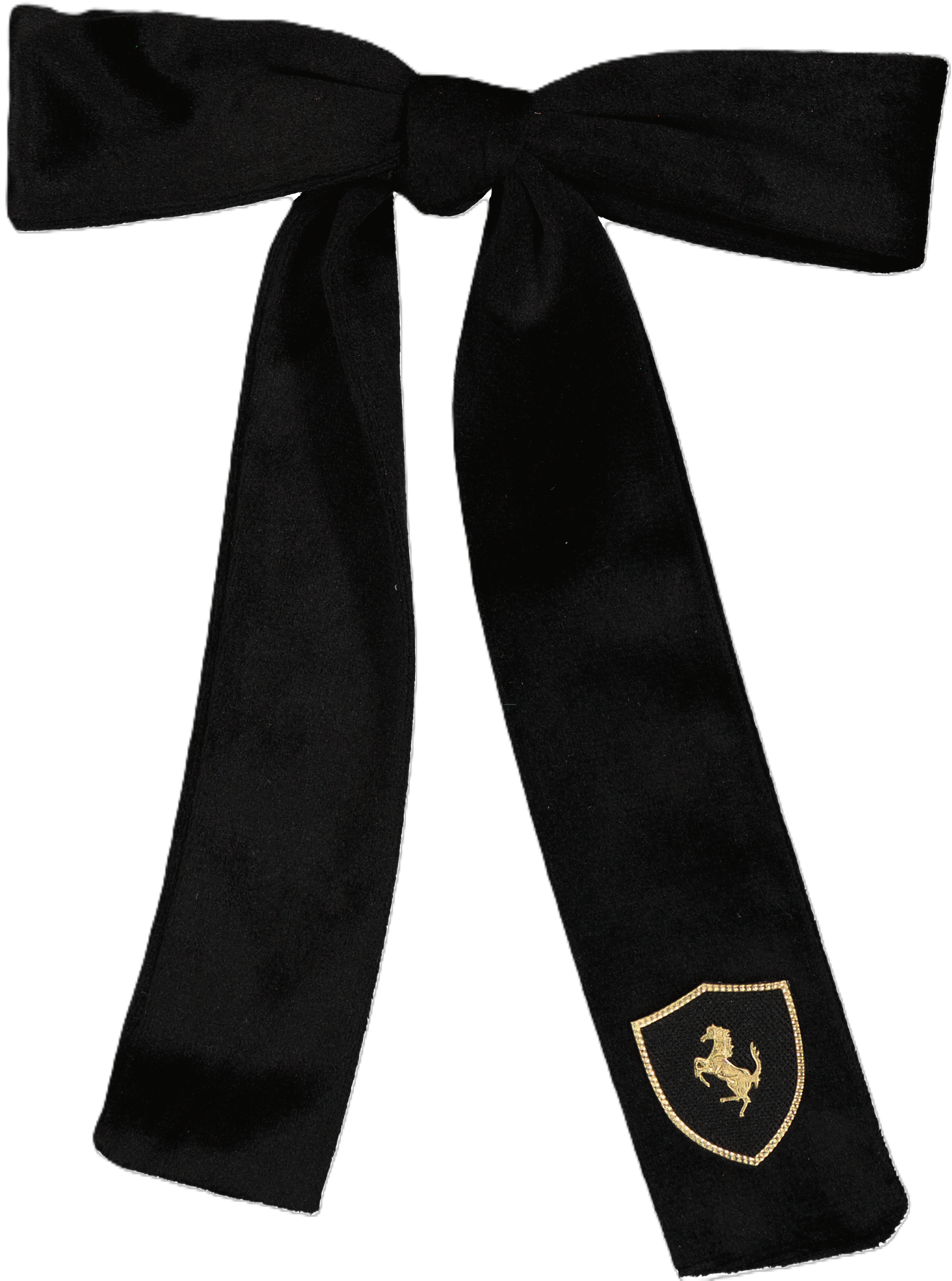 AL4442 DACEE HORSE EMBLEM VELVET BOW LARGE CLIP