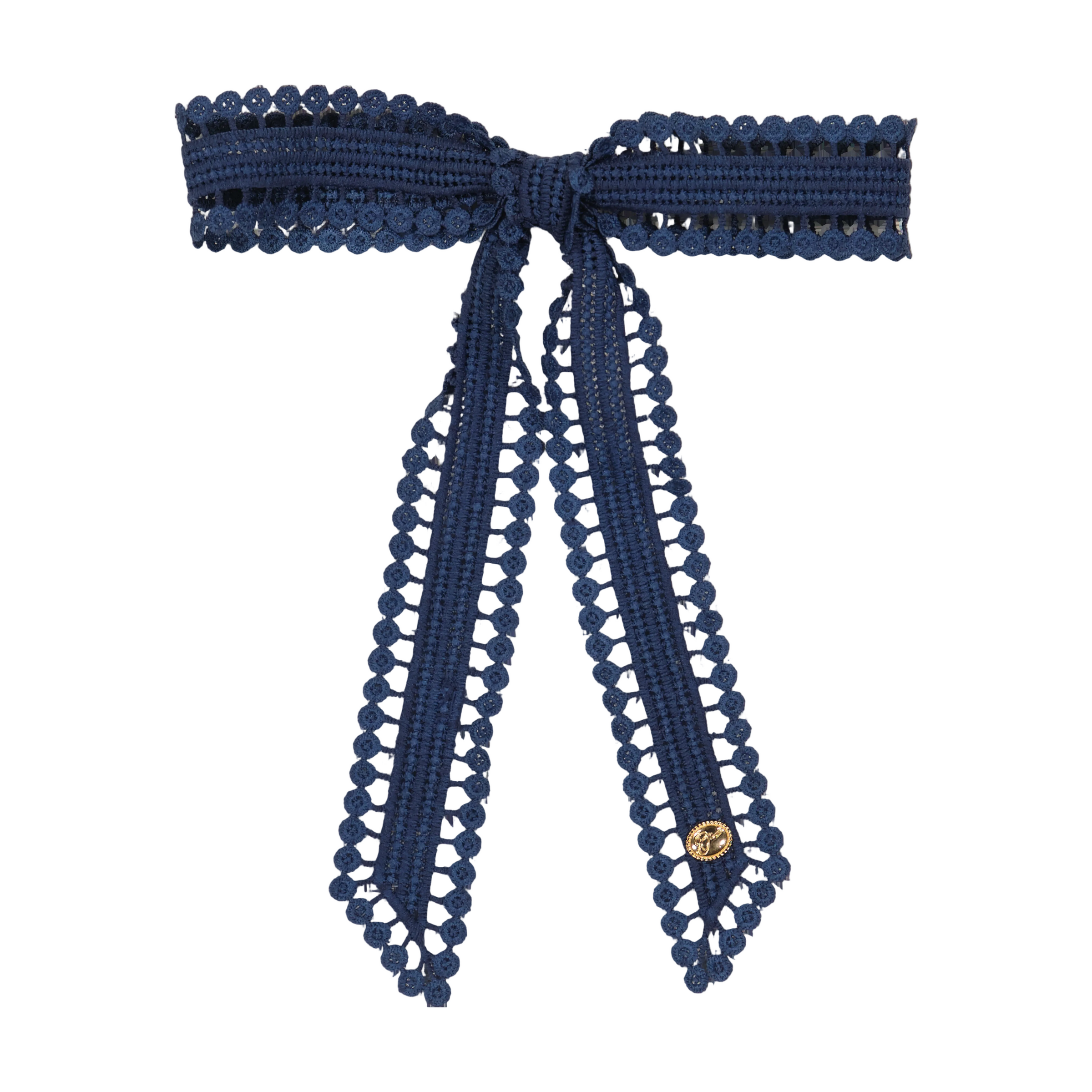 AL4558 DACEE PICOT EMBROIDERY BOW LARGE CLIP