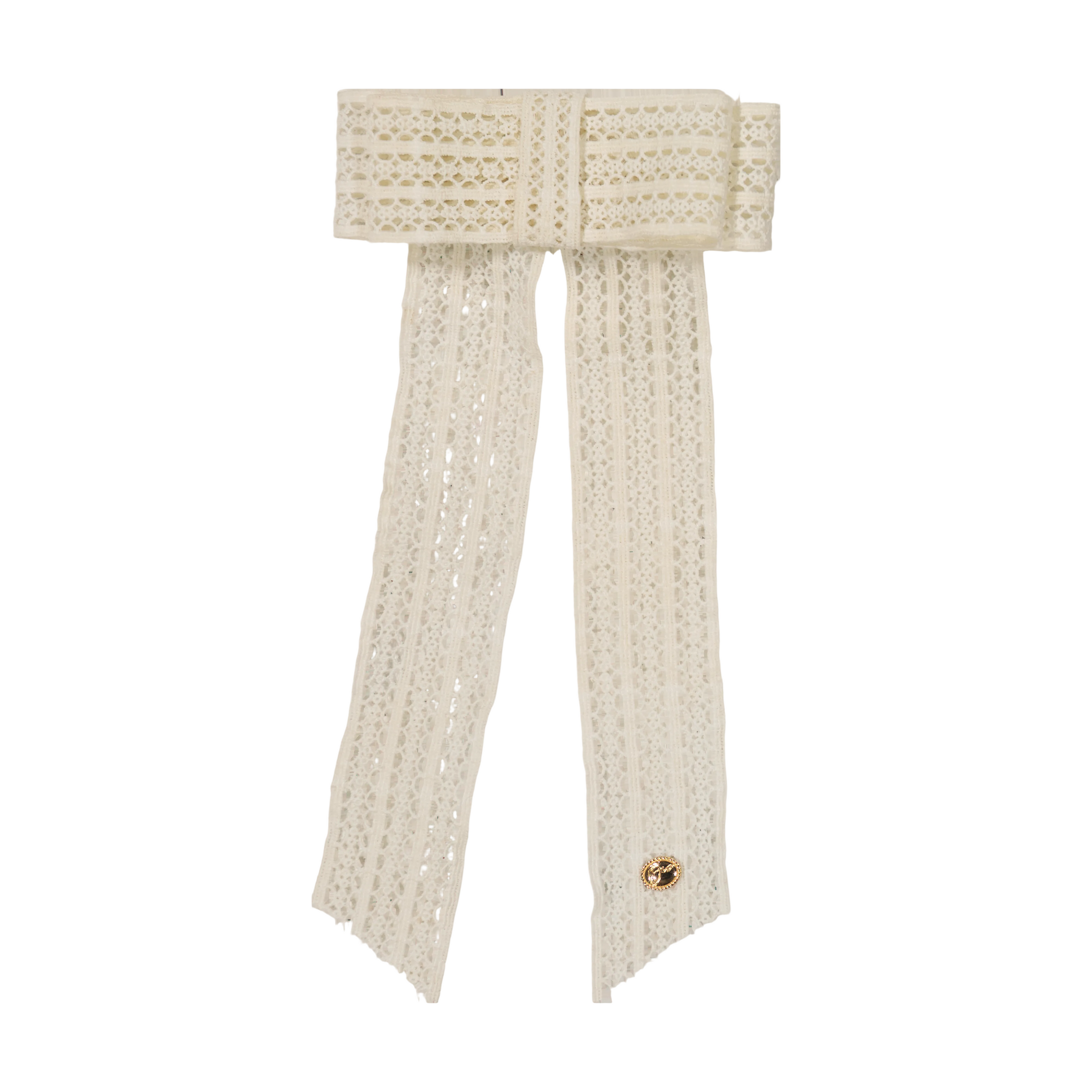 AL4565 DACEE EYELET LACE BOW LARGE CLIP