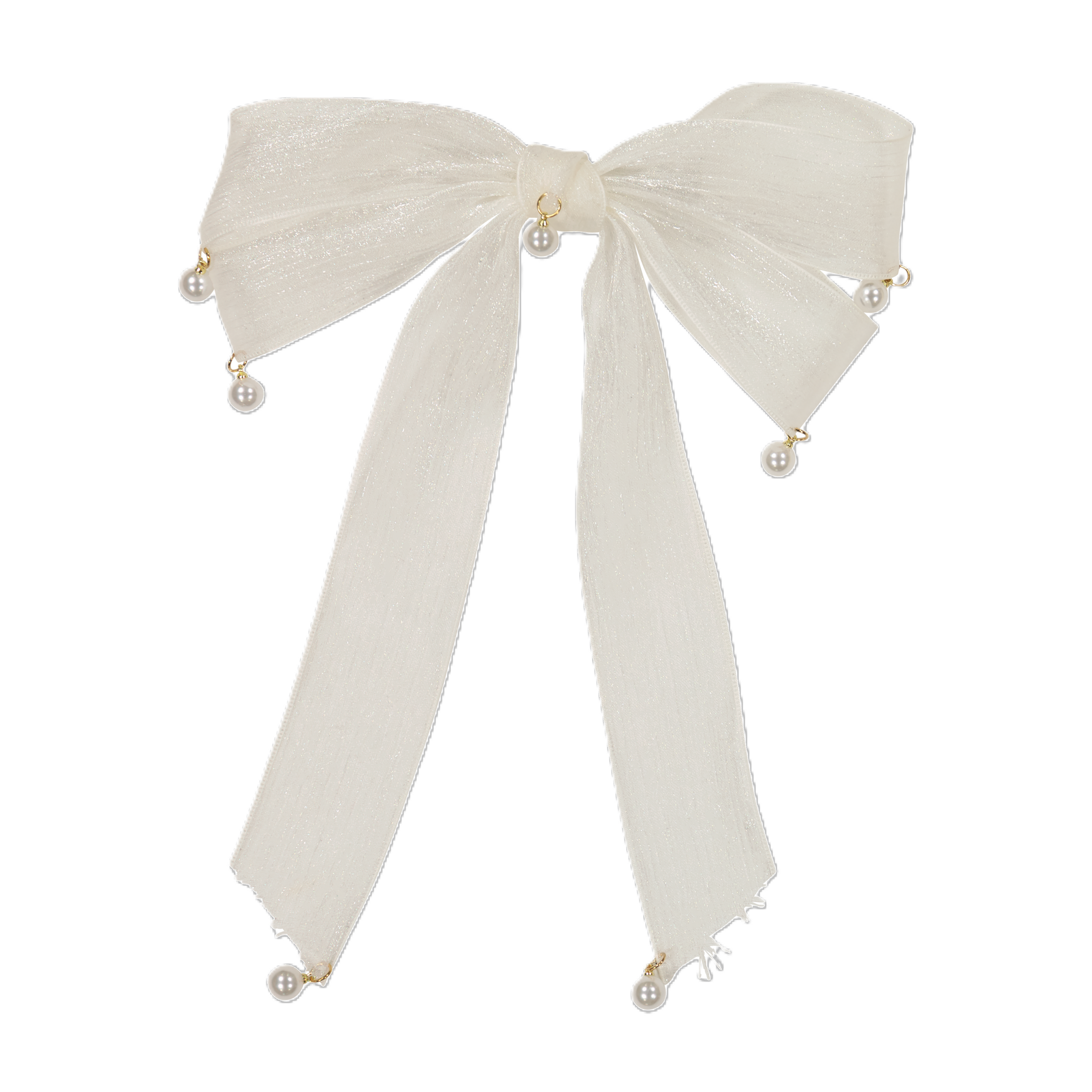 AL4569 DACEE PEARL CHARMS BOW LARGE CLIP