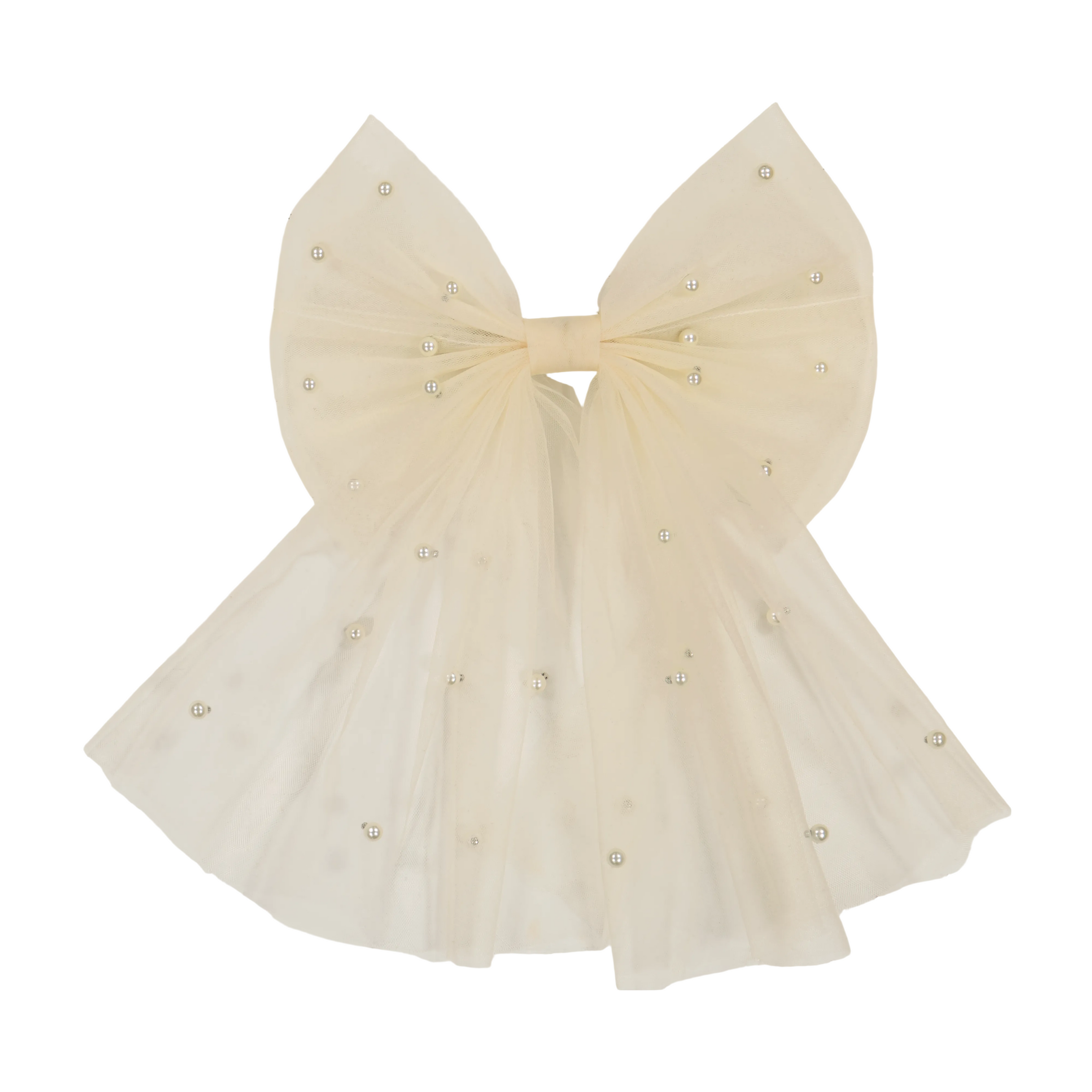 AL4570 DACEE TULLE PEARL BOW LARGE CLIP