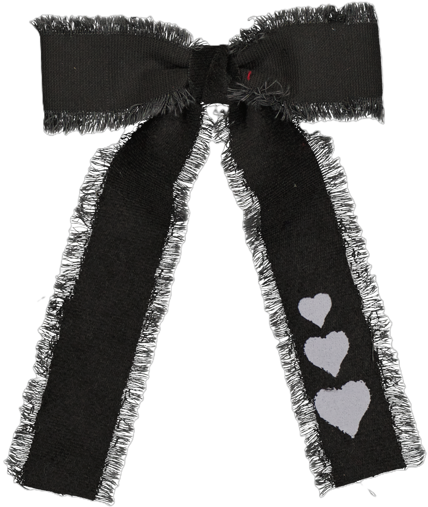 AM4414 DACEE FRAYED HEARTS BOW MEDIUM CLIP