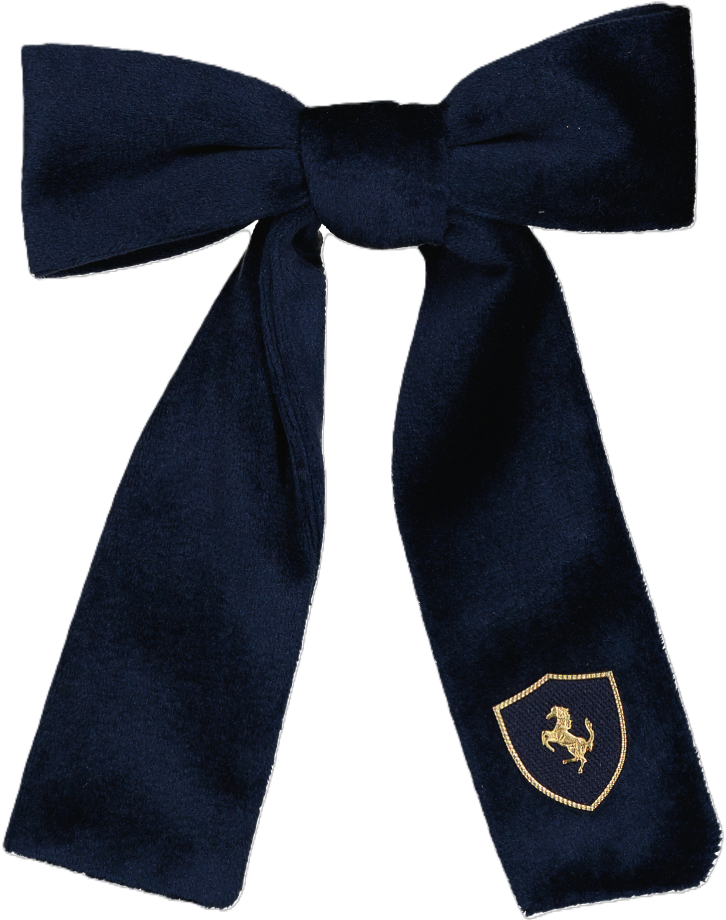 AM4442 DACEE HORSE EMBLEM VELVET BOW MEDIUM CLIP