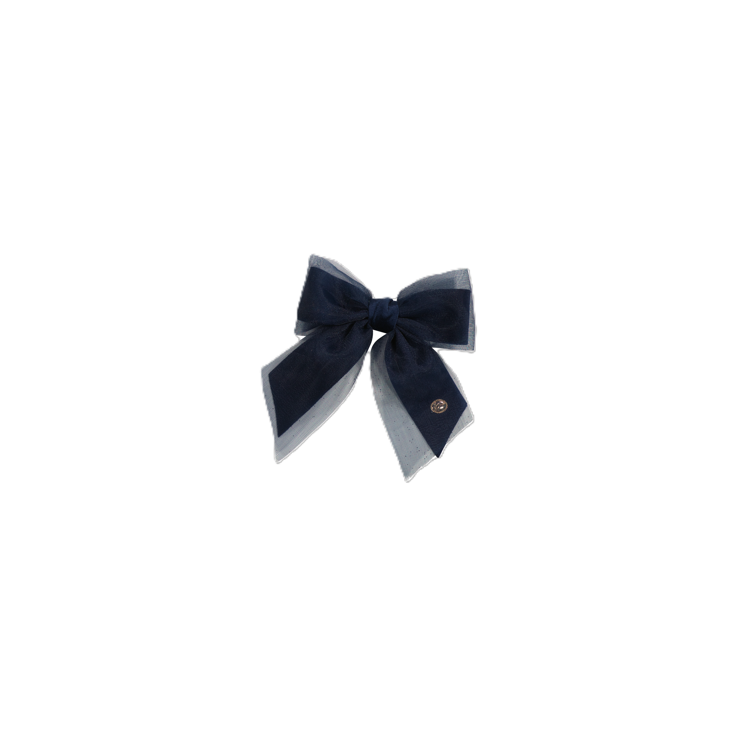 AM4468 DACEE ORGANZA VELVET PLEATED BOW MEDIUM CLIP