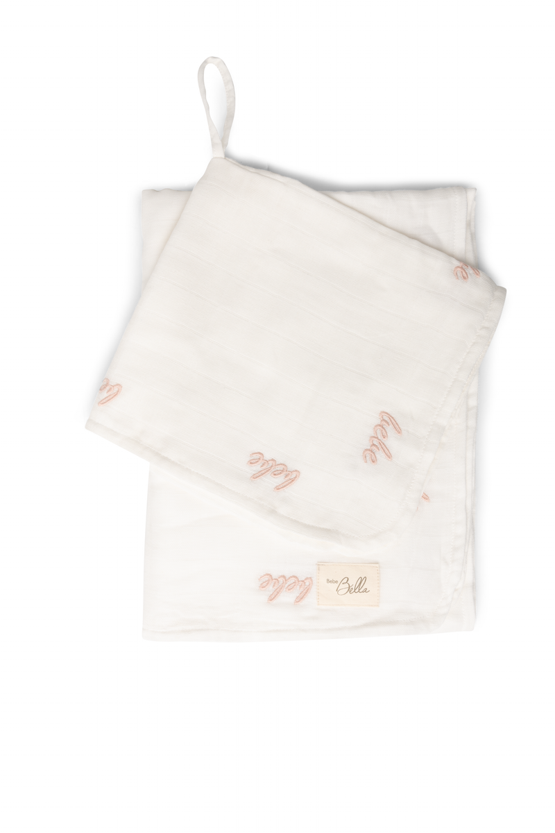 ASCY2427S BEBE BELLA EMBROIDERY SWADDLE + LOVEY SET OS