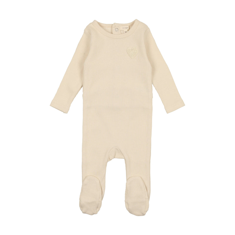 HAF LIL LEGS HEART APPLIQUE FOOTIE