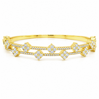 B5219 DLUX  BRASS SQUARE TWO ROW BANGLE