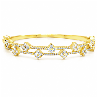 B5219 DLUX  BRASS SQUARE TWO ROW BANGLE
