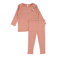 LILETTE BEAR APPLIQUE LOUNGE 2PC SET