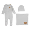 LILETTE BEAR APPLIQUE 3PC LAYETTE SET