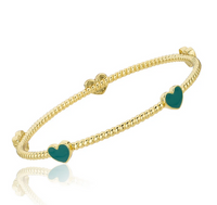 BN0931B LMTS GP ROPE BANGLE WITH ENAMEL HEARTS