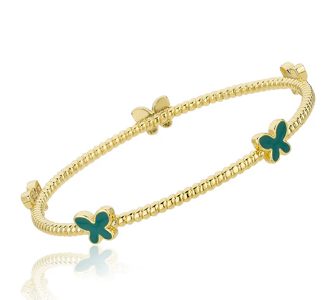 BN0932 LMTS GP ROPE BANGLE W BUTTEFLIES