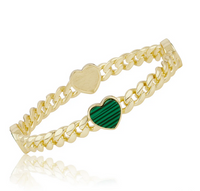 BN1241B LMTS CLASSIC 14K GP BANGLE WITH HEARTS