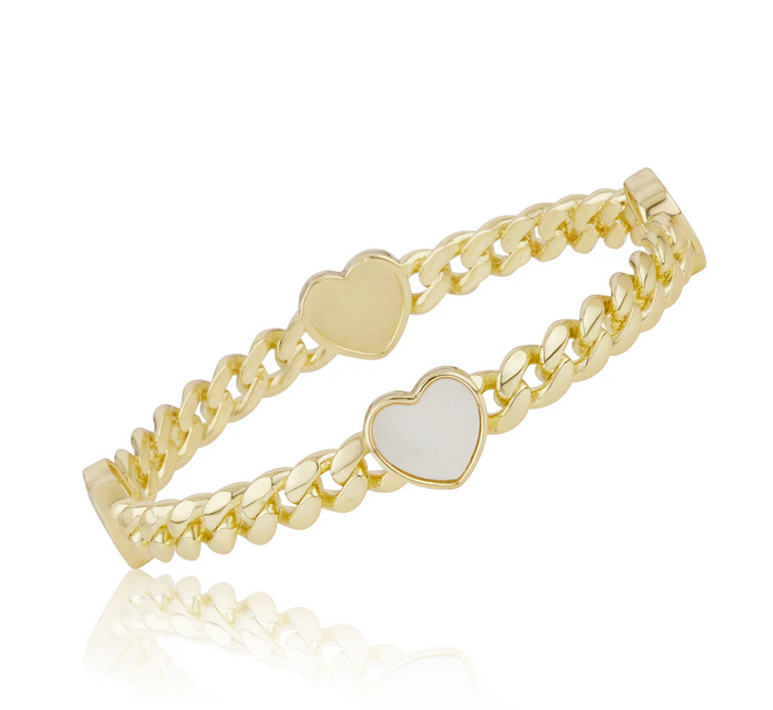 BN1241B LMTS CLASSIC 14K GP BANGLE WITH HEARTS