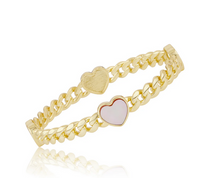 BN1241B LMTS CLASSIC 14K GP BANGLE WITH HEARTS