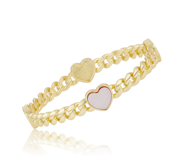 BN1241B LMTS CLASSIC 14K GP BANGLE WITH HEARTS