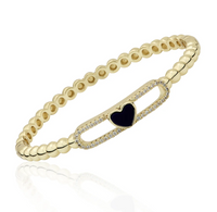 BN1317B LMTS 14K GP BRASS HEART BAR CLASP BANGLE
