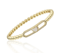 BN1317B LMTS 14K GP BRASS HEART BAR CLASP BANGLE