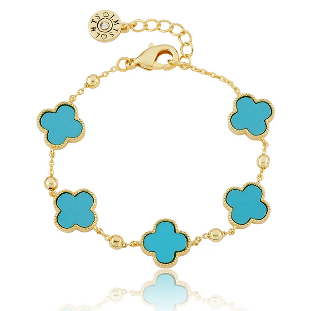 BT2428 LMTS 14K GP 4 CLOVER BRACELET
