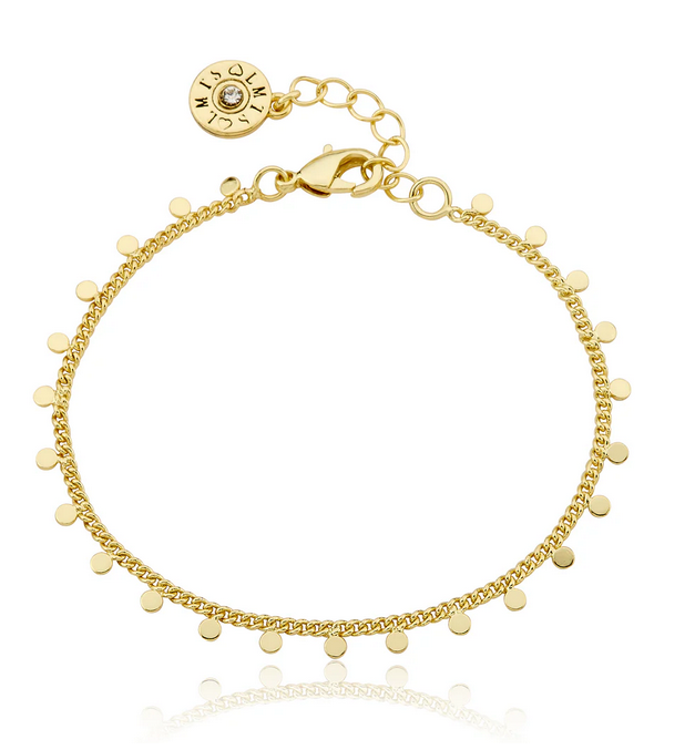 BT2462 LMTS 14K GP LINK & DISC BRACELET