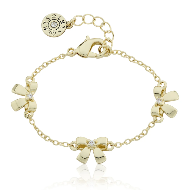 BT2579B LMTS 14K GP CZ CHARM BRACELET