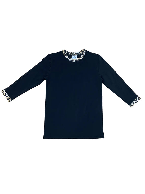 R24-BT UNDERCOVER BLACK TOP WITH LEOPARD TRIM