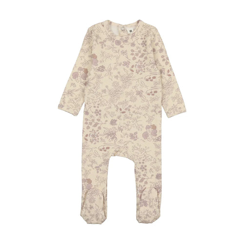 SL25403FS BONJOY LILAC PRINT FOOTIE + BEANIE SET