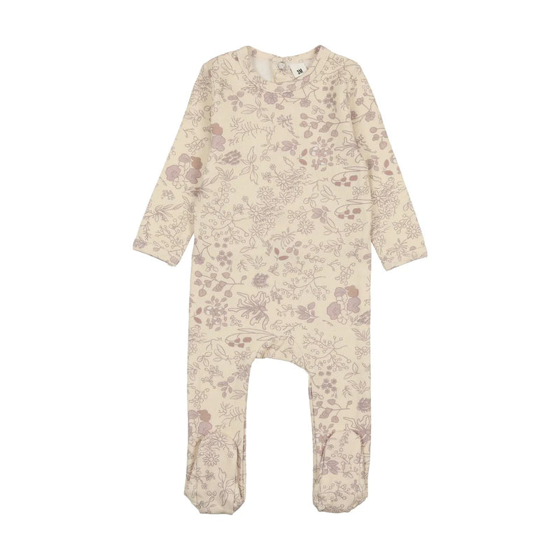 SL25403FS BONJOY LILAC PRINT FOOTIE + BEANIE SET