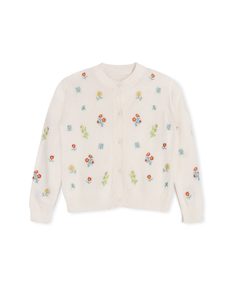 C-17817/C-17818 ONE CHILD BLOOM FLORAL SKIRT + CARDIGAN SET