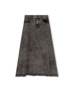 C-18349 VIBE FRINGE HEM MIDI SKIRT