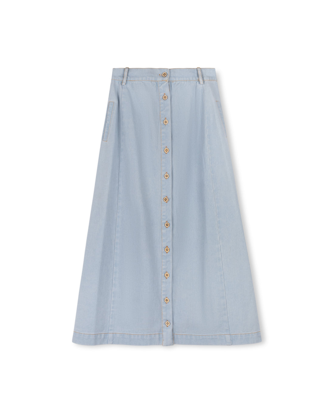 C-18964 CABANA HALEY BUTTON DOWN MAXI DENIM SKIRT