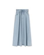 C-19630 CABANA DENIM DRAW STRING MAXI SKIRT