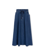 C-19630 CABANA DENIM DRAW STRING MAXI SKIRT