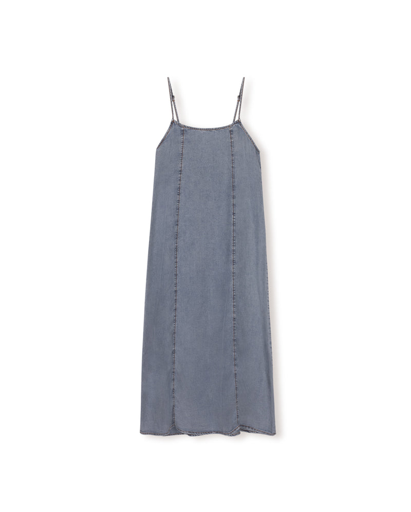 C-19895 VIBE DENIM SEAM SLIP DRESS