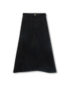 C-22290 VIBE FAINT CORDUROY FRINGE HEM SKIRT