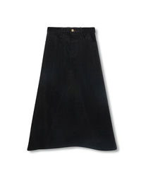 C-22290 VIBE FAINT CORDUROY FRINGE HEM SKIRT