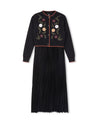 C-22525 TUSTELLO PATCH KNIT CARDIGAN SLIP DRESS