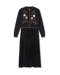 C-22525 TUSTELLO PATCH KNIT CARDIGAN SLIP DRESS