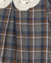 C-22798 ONE CHILD ARLIN PLAID CROCHET COLLAR DRESS