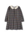 C-22798 ONE CHILD ARLIN PLAID CROCHET COLLAR DRESS
