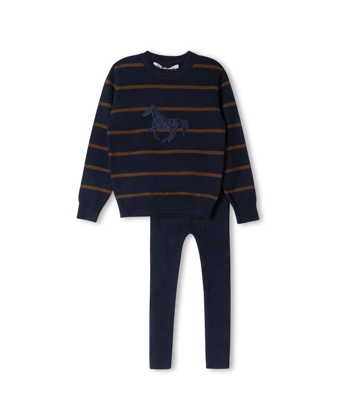 C-22826 HARPER JAMES STRIPE HORSE SWEATER 2PC SET
