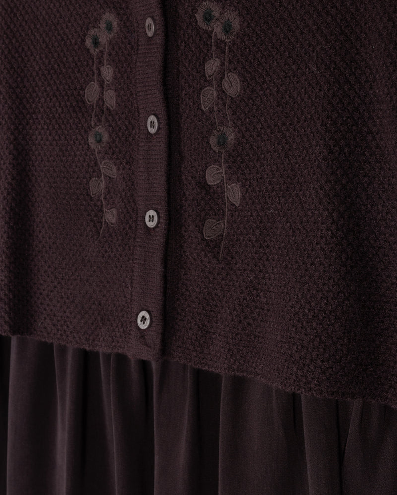 C-23436 LILOU MAXI ROBE + EMBROIDERED CARDIGAN