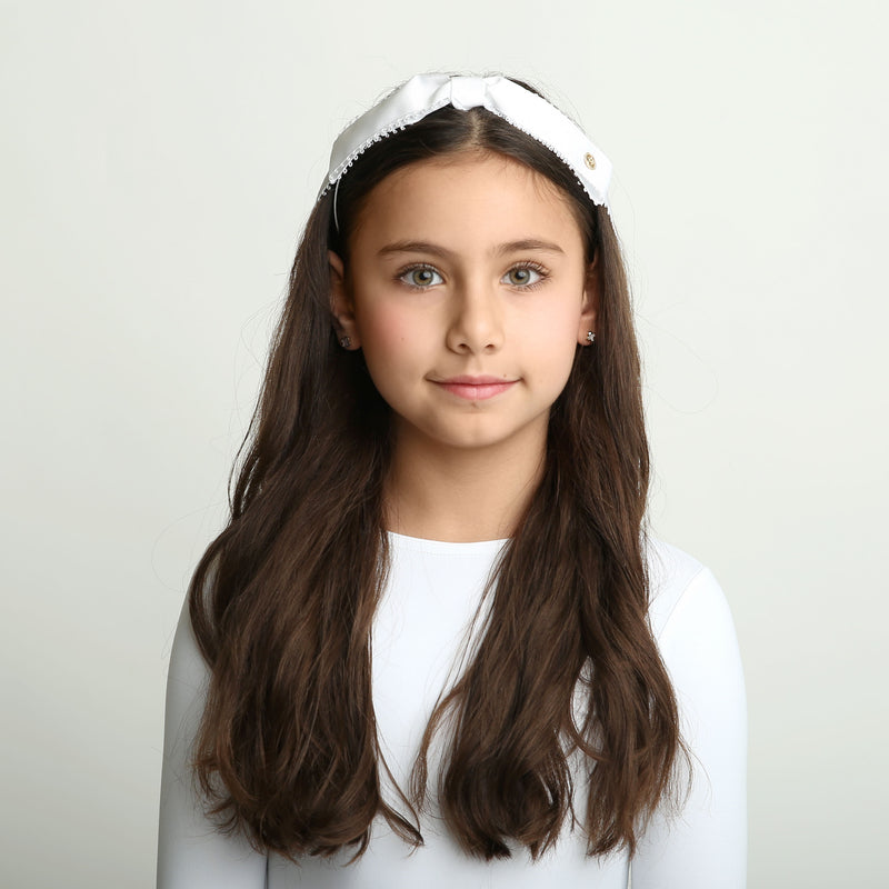 C4367 DACEE PICOT RIBBON BOW HEADBAND