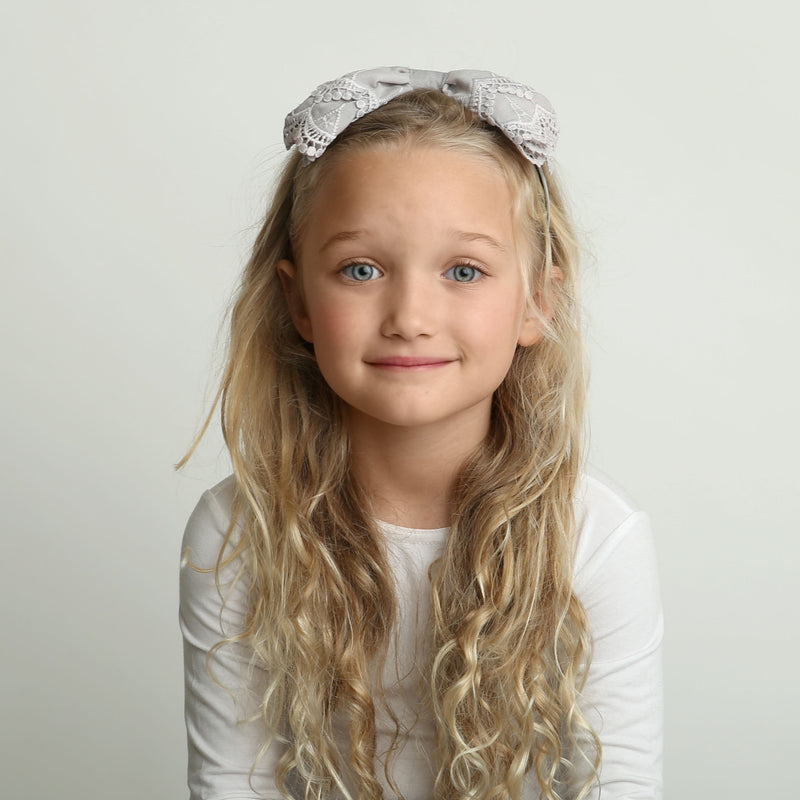 C4376 DACEE PICOT EYELET BOW HEADBAND