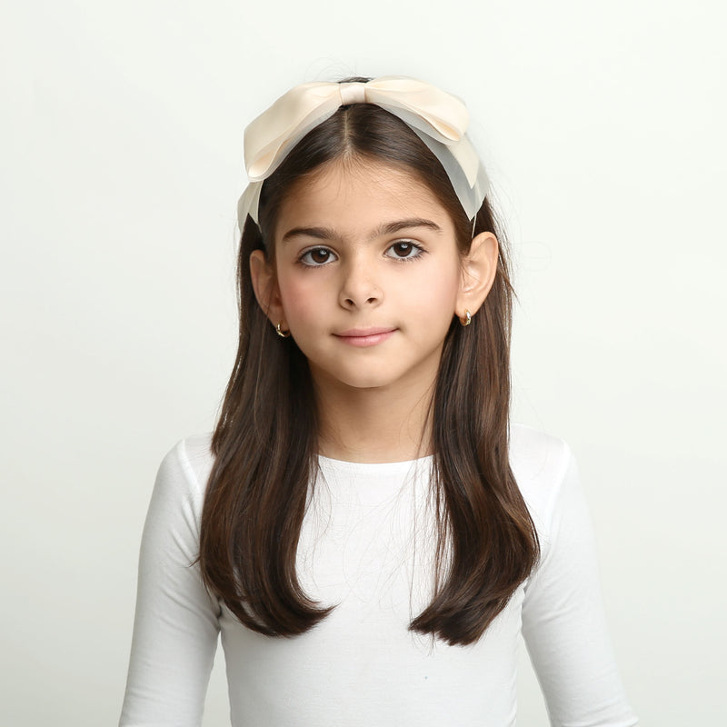 C4379 DACEE ORGANZA SATIN RIBBON BOW HEADBANDS