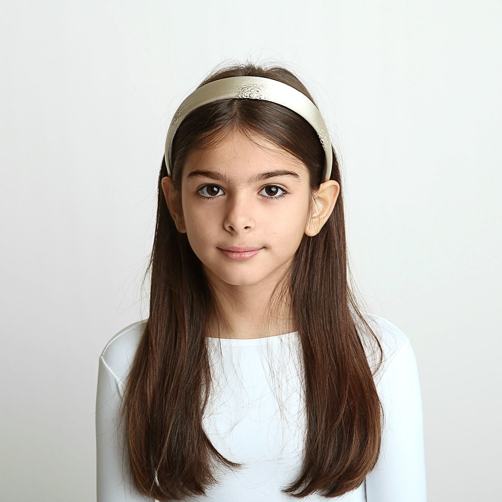 C4530 SILK EMBOSSED ROSES HEADBAND
