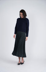 WB3CM8586SM VIVA K LADIES ACCORDIAN PLEATED MIDI PLAID